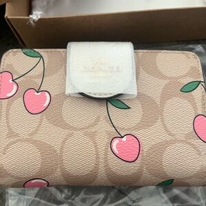 New Coach Cherry Print Wallet